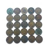 25 Indian Head Cents ï¿½ Mixed Dates