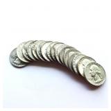 16 U.S. Silver Washington Quarters ï¿½ 1932-1964