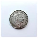 1960 Netherlands 2ï¿½ Gulden Silver Coin