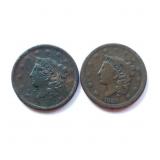 2 ï¿½ 1838 U.S. Coronet Head Large Cents