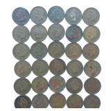 30 Indian Head Cents ï¿½ Mixed Dates