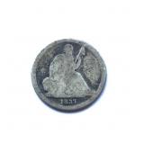 1837 Large Date Liberty Seated No Stars Dime