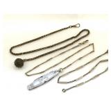 Lot of 3 Pocket Watch Chains & Fobs