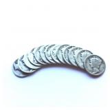 13 Mercury Silver Dimes ï¿½ 1918 & 1919