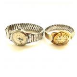 2 Swiss Braille Wristwatches ï¿½ De Luxe 21 Jewel &