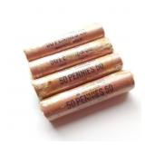 4 Federal Reserve Rolled Lincoln Cents