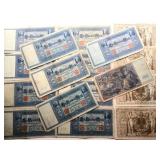 17 Pc Imperial German Paper Currency