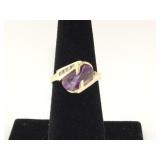 14K Gold Amethyst & Diamond Cocktail Ring ï¿½ 4.5g