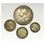 4 Early Canadian .925 Silver Coins ï¿½ 1903-1916