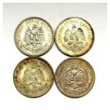 4 Mexican Silver 1 Peso Coins ï¿½ 1932 & 1938