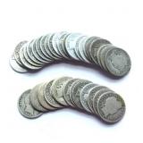 Lot of 36 Barber Silver Dimes ï¿½ Mixed Dates