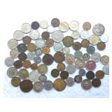 Large Assorted Foreign Coin Collection ï¿½ 70+ Coins