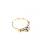 14K Two-Tone Gold Vintage Diamond Engagement Ring