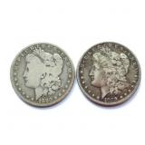 2 1899 O and 1880 Morgan Silver Dollars