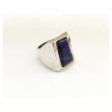Mexico .925 Sterling Silver Ring with Blue Stone ï¿½