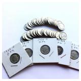 Lot of 50 Roosevelt Silver Dimes, 1947ï¿½1964