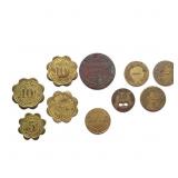 10 Vintage Merchant & Trade Tokens ï¿½ Ohio, PA & Ad