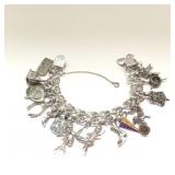 Vintage Sterling Silver Charm Bracelet ï¿½ 73.9g
