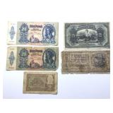 5 Pc Early European Paper Money Lot