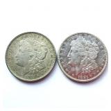 2 1921 and 1921-D Morgan Silver Dollars