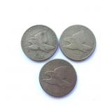 3 Flying Eagle Cents ï¿½ 1857 & (2) 1858
