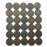 30 Indian Head Cents ï¿½ Early 1900s