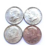 4 1964 Kennedy Half Dollars