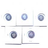 5 Barber Silver Dimes