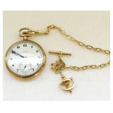 Illinois 17 Jewel Open Face Pocket Watch w/ Chain