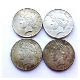 4 1925 and 1926 D Peace Silver Dollars