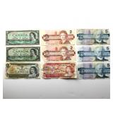 9 Pc Canadian Paper Currency