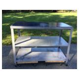 Rolling Steel Cart with Formica Top