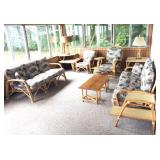 11 pc Vintage Vogue Bamboo /Rattan Sunroom Set