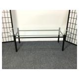 Beveled Glass Top Table with Black Base