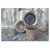 Rusty Kettle, Tubs & 445" Iron Ring