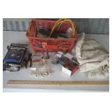 Basket of Hardware, Brass Nozzle, Tarp, Power