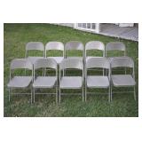 10 Metal Folding Chairs