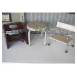 Booster Seat & Metal Stool