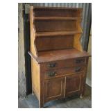 Early American Style Step Hutch Cupboard Cabinet