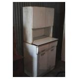 Vintage Metal & Enamel Top Kitchen Cabinet