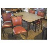 Table w/ 4 Chairs - Red Upholstery
