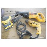 Dewalt Recip, Drill & Sander "Tests Good"