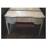 Vintage Vanity Table & Stool "Needs TLC"
