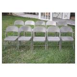 10 Metal Folding Chairs