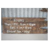 Hand Painted on Board - HOURS -  11" x 31"