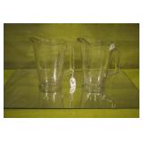 2 Heavy Glass Pitchers