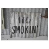 Hand Painted Tin - "No Smoking" SIgn 19" x 22"