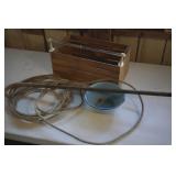 Wood Box, Glass Tube Towel Holder, Enamel Bowl,