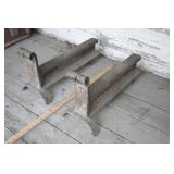 Folky Railroad Fireplace Andirons 22"