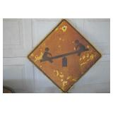 Children At Play Sign 33" x 33"